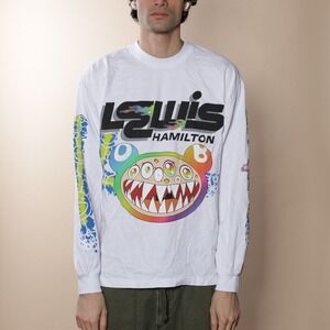 Rare Lewis Hamilton x Takashi Murakami Flower Long Sleeve T-Shirt White Size L